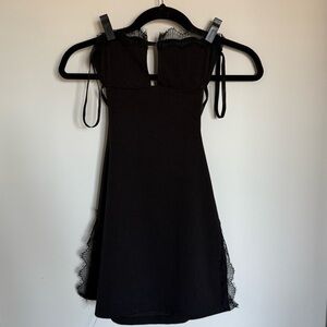 Black Lace Trim Dress